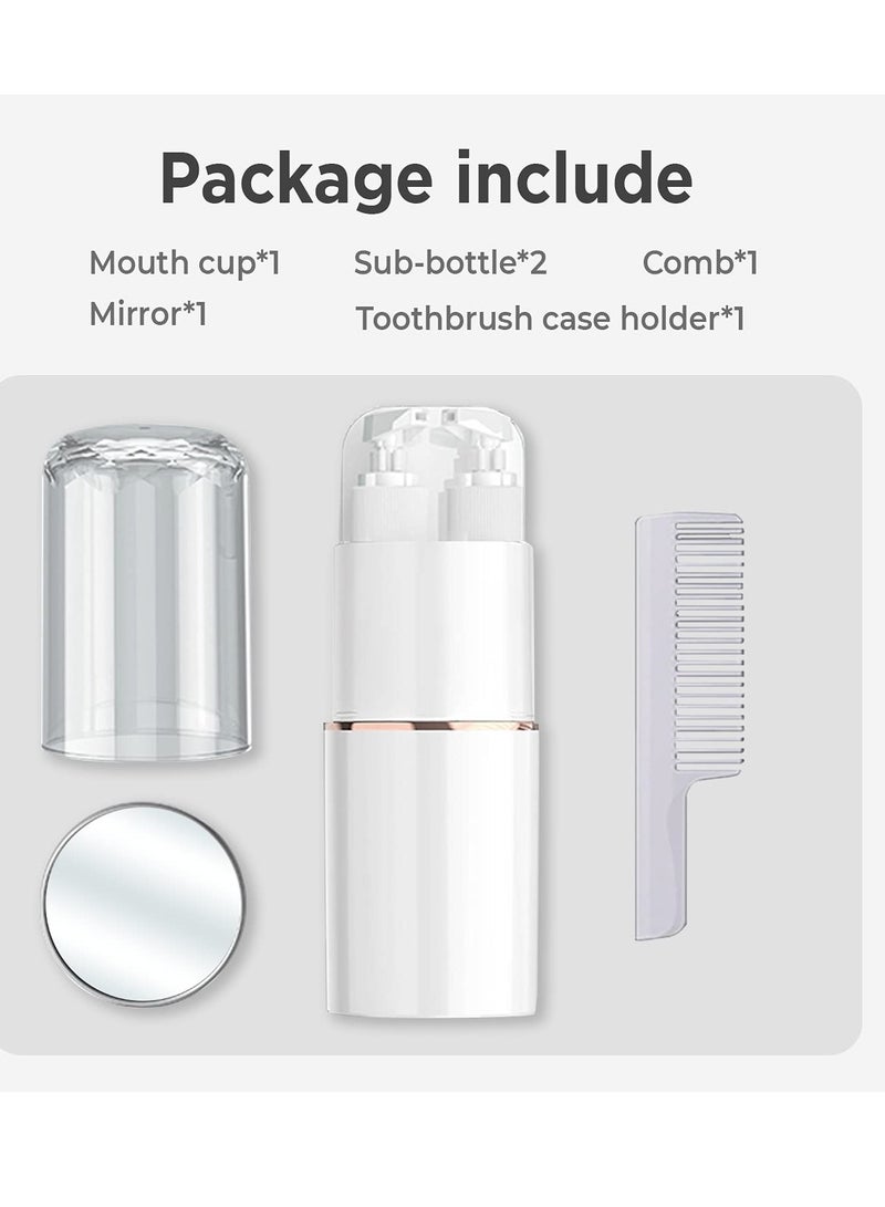 KASTWAVE 5 in 1 Travel Toothbrush Case with Lid Portable Travel Toothbrush Holder Toiletry Cup Travel Camping School Toothbrush Travel Container Travel Wash Set - Image 4