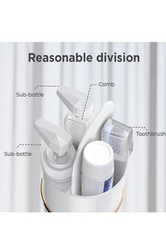 KASTWAVE 5 in 1 Travel Toothbrush Case with Lid Portable Travel Toothbrush Holder Toiletry Cup Travel Camping School Toothbrush Travel Container Travel Wash Set  - Image 5