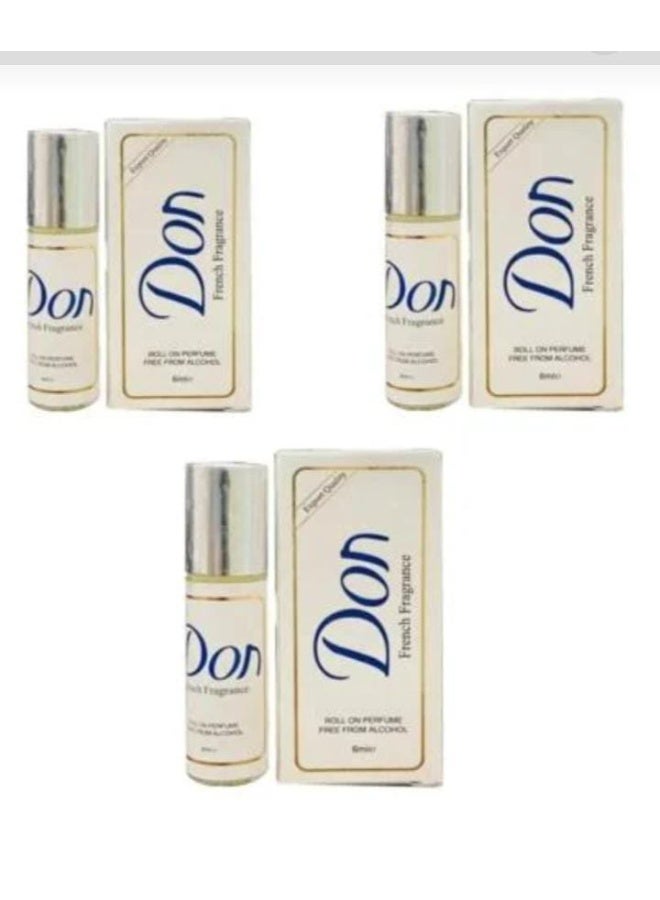 Don Roll-On Perfume, Alcohol-Free, 6ml***3 Pieces