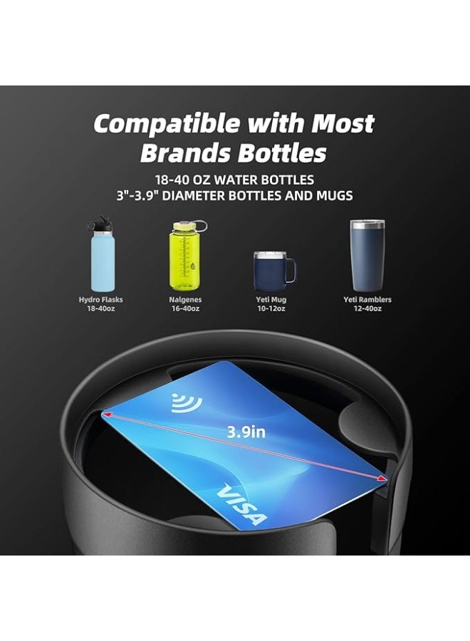 Car Cup Holder Expander Adapter, Cup Holder Extender for Car with Adjustable Base, Fits Yeti 24/36/46oz, Hydroflask 32/40oz, Large Bottles in 3"-4" - Image 1