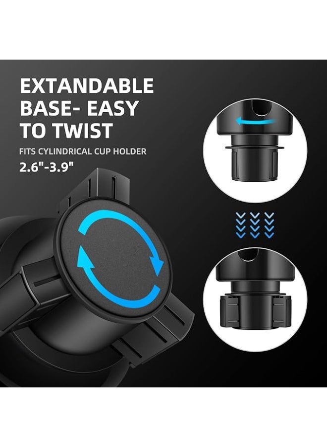 Car Cup Holder Expander Adapter, Cup Holder Extender for Car with Adjustable Base, Fits Yeti 24/36/46oz, Hydroflask 32/40oz, Large Bottles in 3"-4" - Image 5