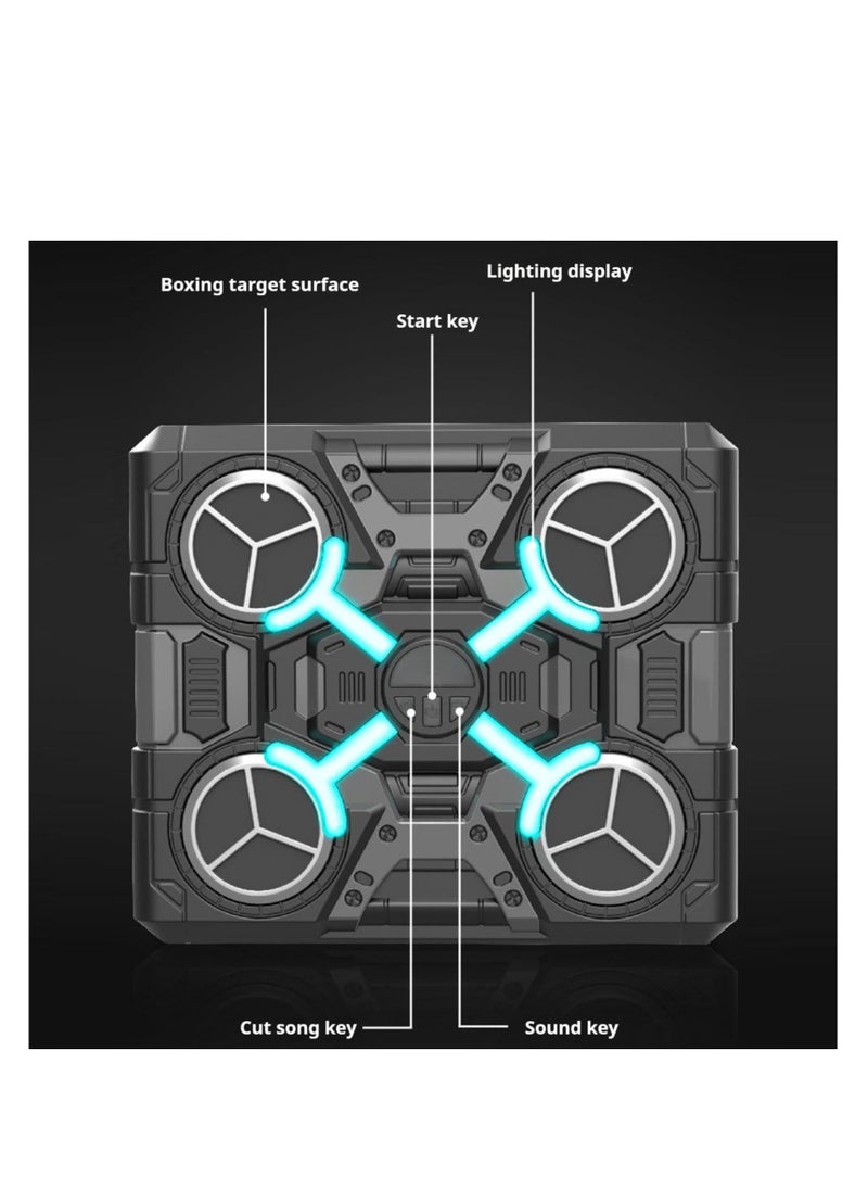 XiuWoo Music Boxing Machine, Music Boxing Machine with Boxing Gloves, Colorful LED Wall Mounted Smart Bluetooth Music Boxing Trainer, Home Exercise New Fitness, Black  - Image 5