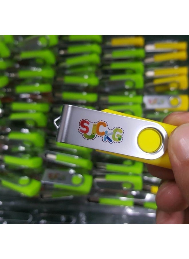 Generic Rotating USB Flash Drive Small Capacity 1g2g4g8g Gift USB Flash Drive Manufacturers Blue Metal Rotating Clip USB Flash Drive-Color:Yellow-Capacity:32GB  - Image 1
