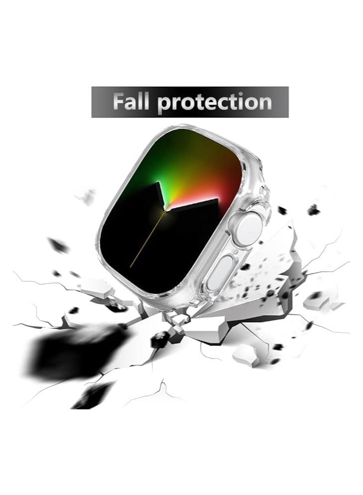 ELMO3EZZ with Apple Watch Ultra 49mm Tpu  Case Cover Resistant Impact Shockproof Protective All-Around Edge Protective Tpu Hard Bumper Cover Face for Apple Watch Ultra 49mm (Clear) - Image 3