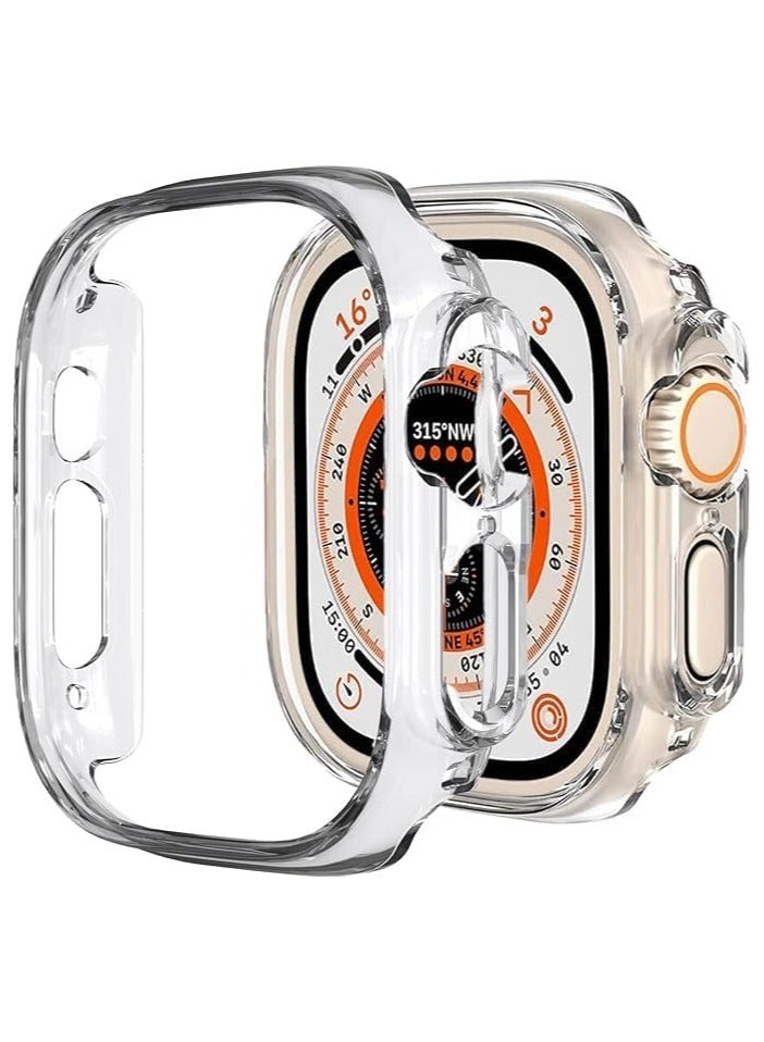 ELMO3EZZ with Apple Watch Ultra 49mm Tpu  Case Cover Resistant Impact Shockproof Protective All-Around Edge Protective Tpu Hard Bumper Cover Face for Apple Watch Ultra 49mm (Clear) - Image 4