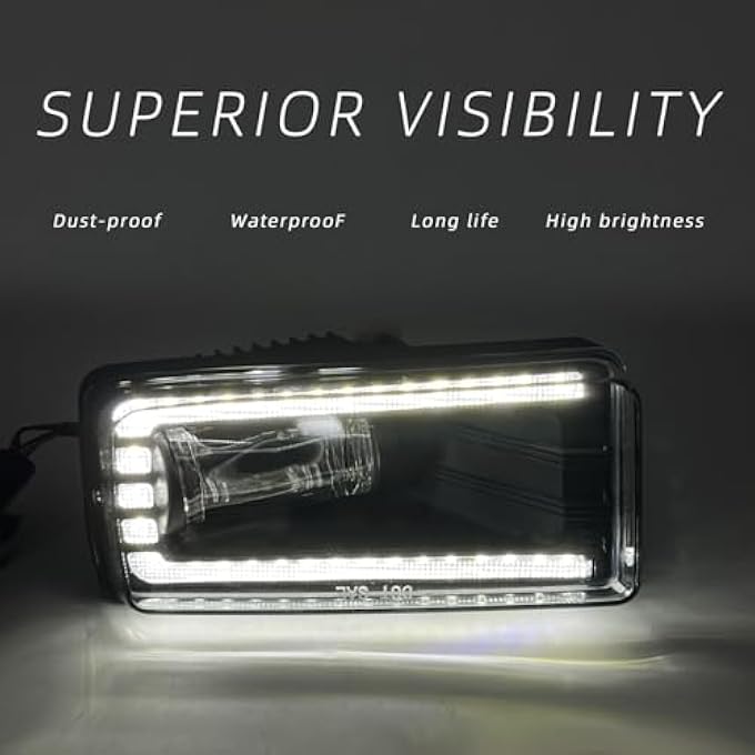 BOXLIGHT LedDrl Fog Lights For 20072015 Chevy Silverado Suburban AvalancheTahoeGmc Sierra 1500 2500Hd 3500Hd  20102014 Yukon  20072008 Cadillac Escalade Front Bumper Driving Fog Lamps A Pair - Image 3