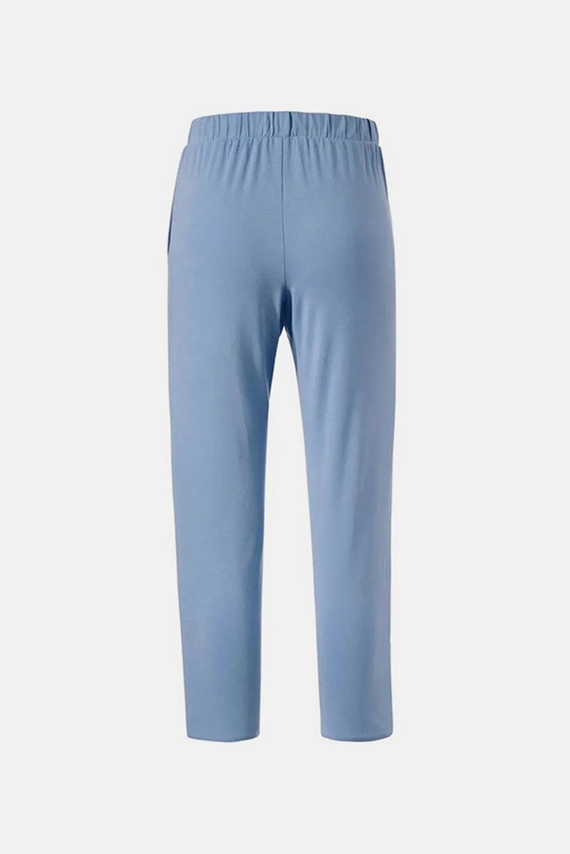 Tchibo Women Plain Leisure Trousers, Light Blue  - Image 3