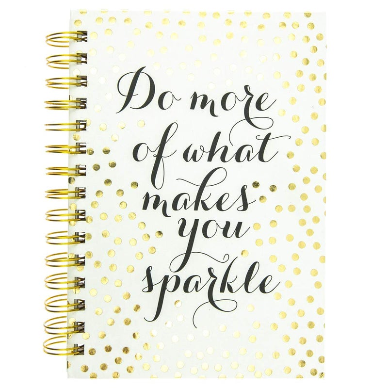 Graphique Designer Notebooks - "Do More of What Makes You Sparkle" - Spiral Bound Writing Journals for Offices, Schools, Classrooms, and More - Hard Cover with 160 Ruled Pages (6.25" x 8.25") - Image 1