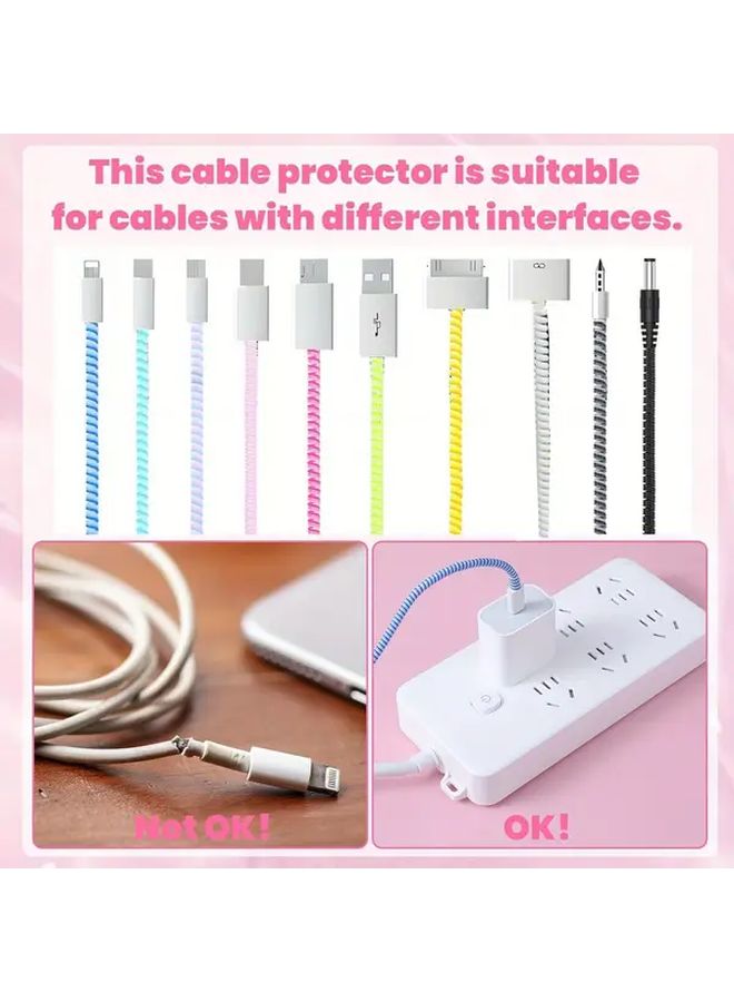 غطاء كابل حلزوني متعدد الألوان 10 قطع غطاء حامي لسلك الشحن ضد مضغ الحيوانات الأليفة - Image 4