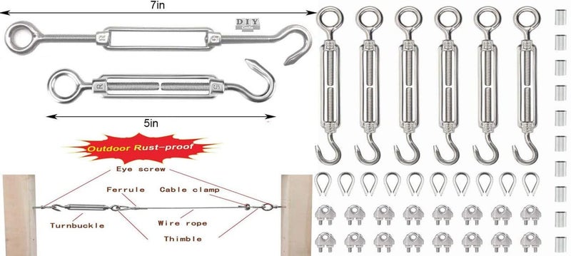 DIY Crafts 1 Kit 12x1 Stainless Steel Kit Wire Rope Globe String Lights Hanging Kit Cable Railing Aircraft Picture Hanging Include 10mtr Transparent Vinyl Coat1 Kit 12x1 Stainless Steel Kit - Image 3