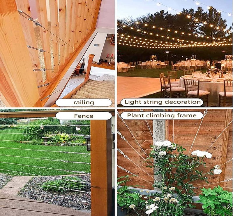 DIY Crafts 1 Kit 12x1 Stainless Steel Kit Wire Rope Globe String Lights Hanging Kit Cable Railing Aircraft Picture Hanging Include 10mtr Transparent Vinyl Coat1 Kit 12x1 Stainless Steel Kit - Image 5