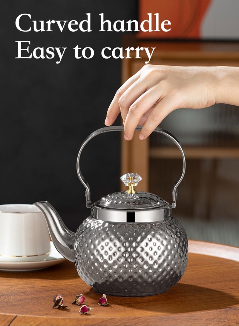 LOOPITYS 2L food grade stainless steel teapot is sturdy and durable, suitable for household and household items, and easy to enjoy the fun of brewing tea - Image 2