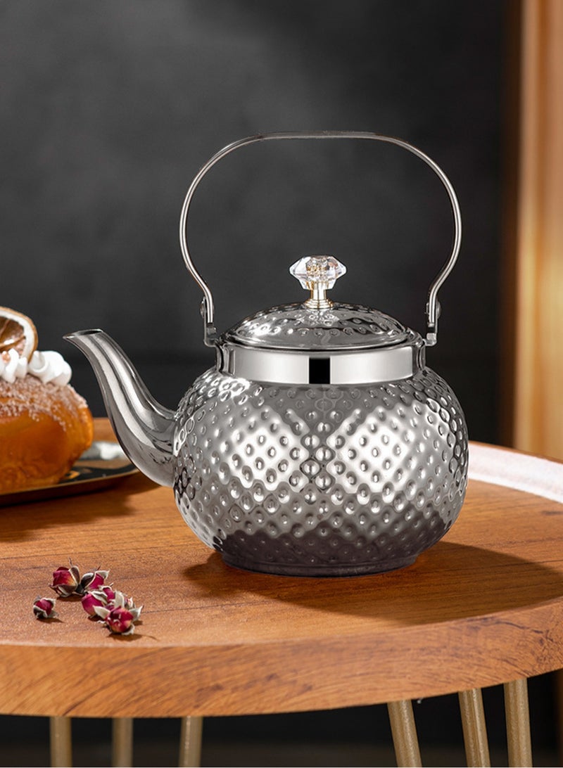 LOOPITYS 2L food grade stainless steel teapot is sturdy and durable, suitable for household and household items, and easy to enjoy the fun of brewing tea - Image 1