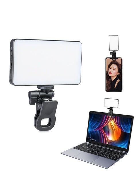 3000mAh Video Conference Lighting, Soft Light for Conferencing, Zoom Laptop with Clip, Stepless Dimming Computer Meetings, Webcam