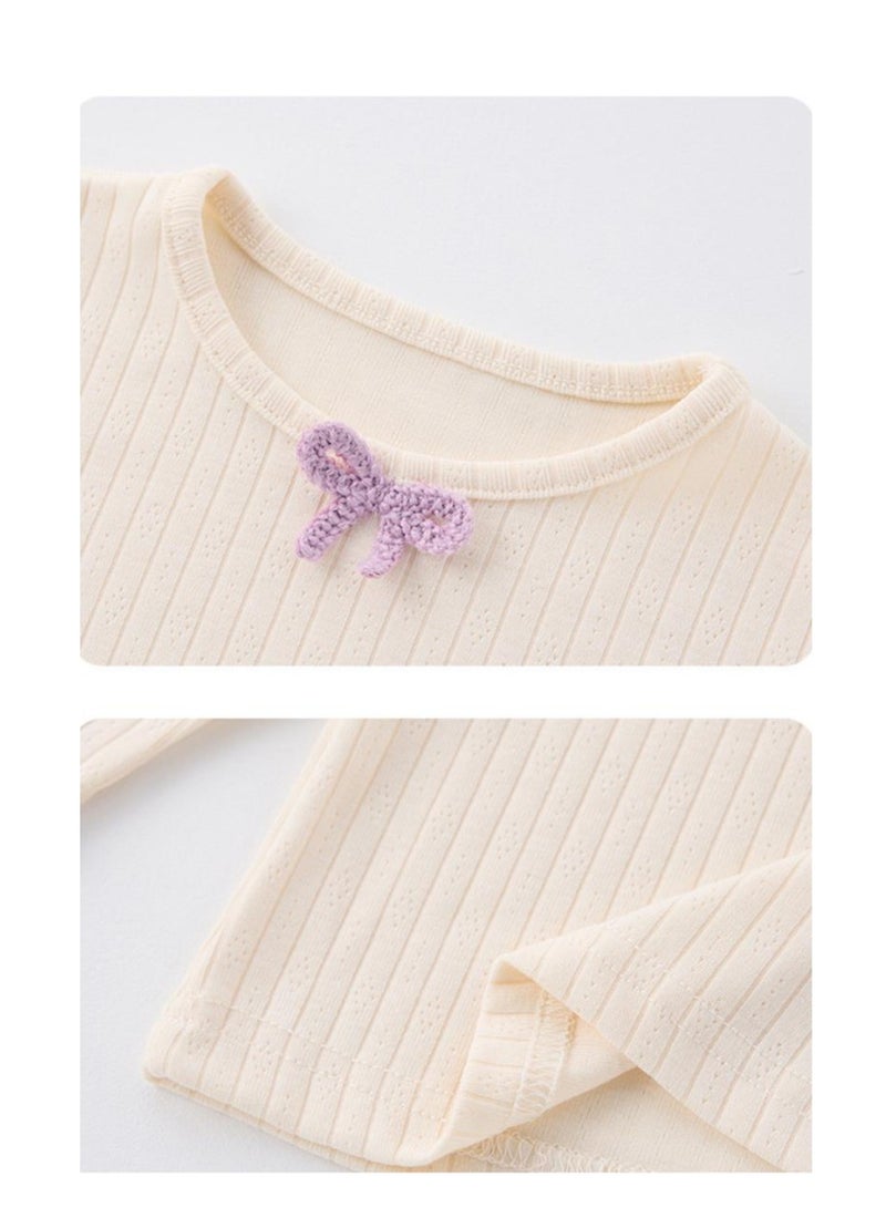 Yangqi Baby Bottom Home Clothes Split Bottom Shirt Bellbottom Pants Two Piece Set - Image 4