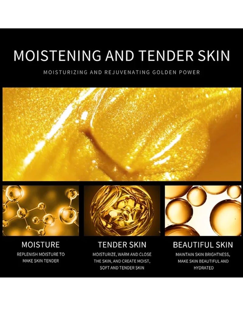 Zozu 10 Pcs Supreme 24k Gold Facial Mask Hydrating Moisturizing Nourishing Smooth Gold Foil Soft Face Mask Sheet Skincare Anti Aging Facial Sheet for Women and Men for All Skin Types  - Image 4