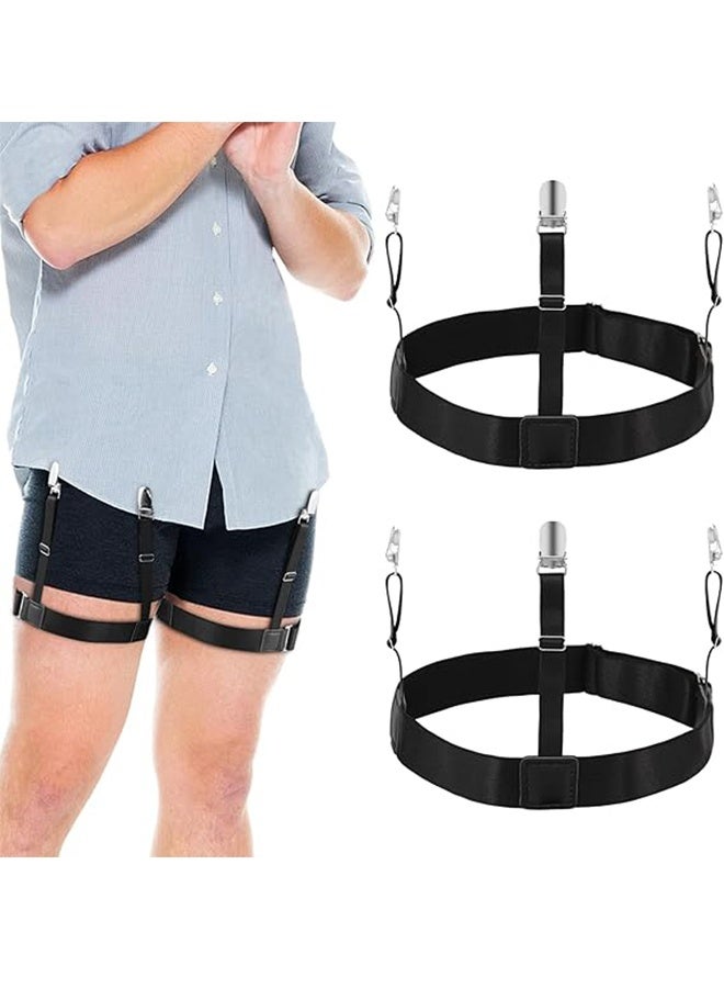 Mens Shirt Stays Holder Garters Adjustable Elastic Shirt Stays Holder Garter with Non-slip Locking Clamps for Men and Women Dress - Image 4