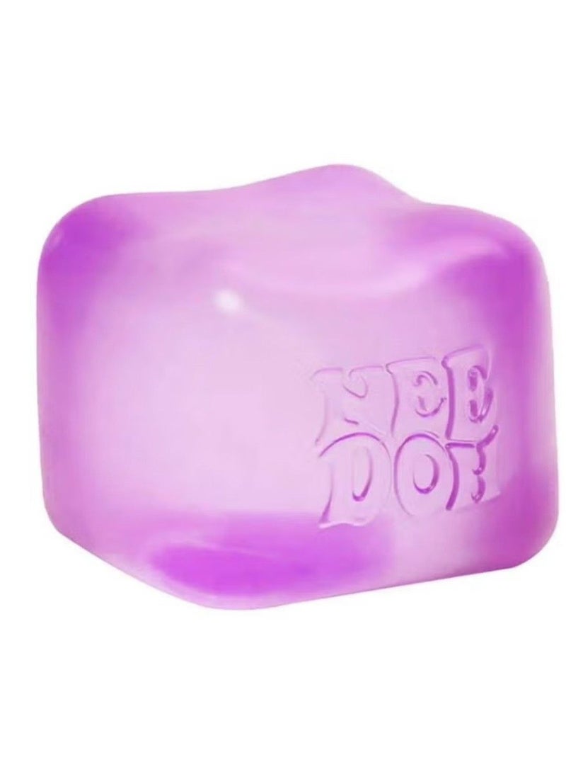 Schylling Nee Doh Nice Cube Squish Toy, ages 3+ (purple), 1ct - Image 2