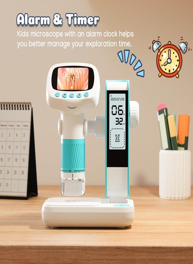 ETZIN Portable Digital Microscope for Kids: 50X-1000X Pocket Microscope with Stand, 2 Inch LCD HD Photo/Video Display with Timer - Scientific Educational Tool for Children 8-12 Years Old (Blue) - Image 4