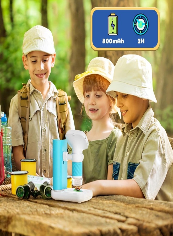 ETZIN Portable Digital Microscope for Kids: 50X-1000X Pocket Microscope with Stand, 2 Inch LCD HD Photo/Video Display with Timer - Scientific Educational Tool for Children 8-12 Years Old (Blue) - Image 3