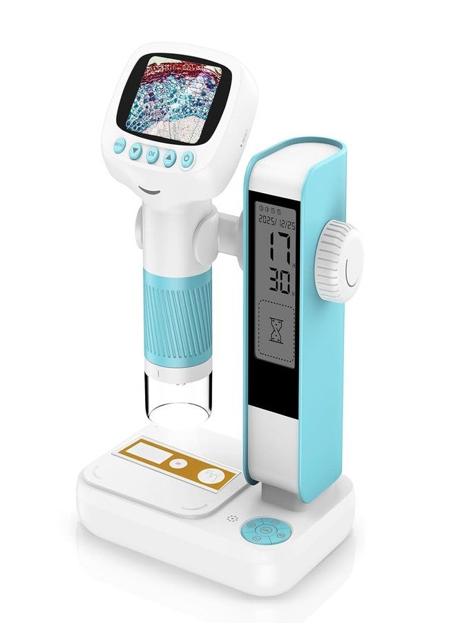 ETZIN Portable Digital Microscope for Kids: 50X-1000X Pocket Microscope with Stand, 2 Inch LCD HD Photo/Video Display with Timer - Scientific Educational Tool for Children 8-12 Years Old (Blue) - Image 1