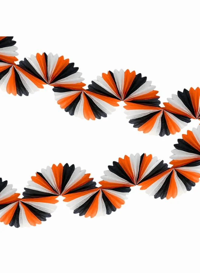 Meri Meri Black & Orange Stripe Honeycomb Garland