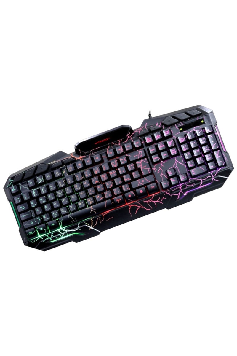 ميكرو ديجيت مجموعة ألعاب رايدر4 في 1 تتضمن لوحة مفاتيح ألعاب مضيئة وماوس ألعاب مع سماعة ألعاب سلكية مع صوت محيطي وميكروفون واضح ولوحة ماوس ناعمة وقوية - Image 3