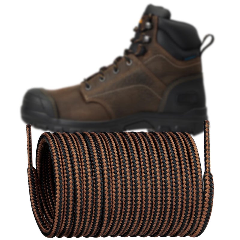 Endoto Shoelaces for Ariat Round Replacement Shoe Laces Boots Work Hiking Hunting ShoesColorBlackBrownSize62Inch - Image 2