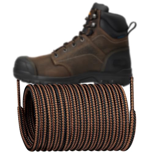 Endoto Shoelaces for Ariat Round Replacement Shoe Laces Boots Work Hiking Hunting ShoesColorBlackBrownSize62Inch - Image 1