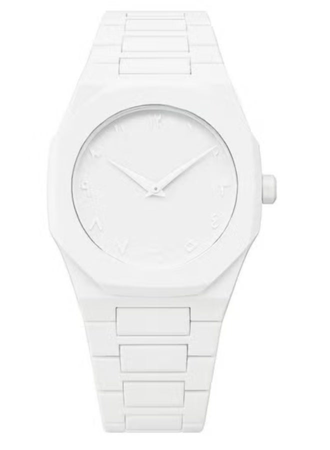 Gravity Unisex Minimalist White Wrist Watch with Arabic Numerals – Classic Stainless Steel Analog Quartz Watch for Men & Women | Stylish, Lightweight, Durable & Elegant Everyday Timepiece - Image 1