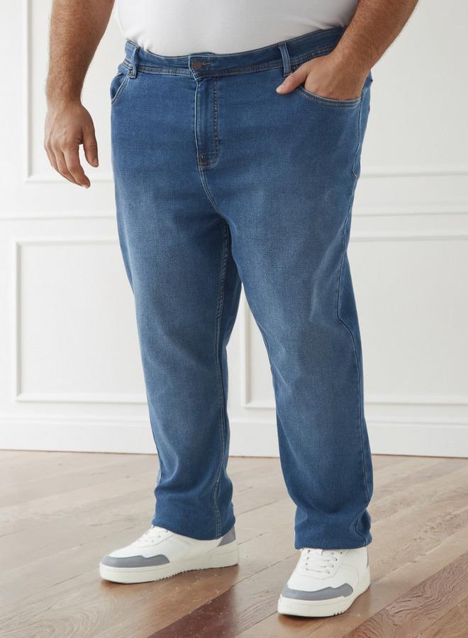 سبلاش فيڤ جينز رجالي بخصر مرن بقصة عادية وجيوب - Image 1