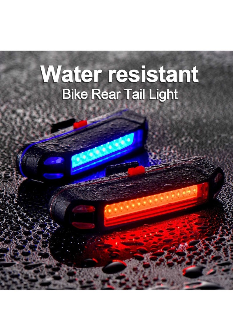 2Pack Bike Rear Tail Light USB Rechargeable Bicycle Taillight Ultra Bright Bicycle LED Safety Light Waterproof Cycling Taillight 5 Light Modes