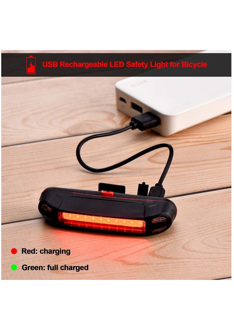 2Pack Bike Rear Tail Light USB Rechargeable Bicycle Taillight Ultra Bright Bicycle LED Safety Light Waterproof Cycling Taillight 5 Light Modes