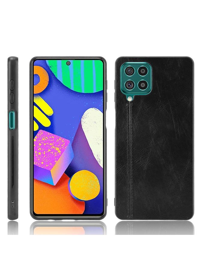 اس-توب جراب لهاتف Samsung Galaxy F62/M62 مقاوم للصدمات بنمط جلد البقر المخيط، مصنوع من مادة البولي يوريثين الحراري + البولي يوريثان الحراري + مادة TPU - Image 1