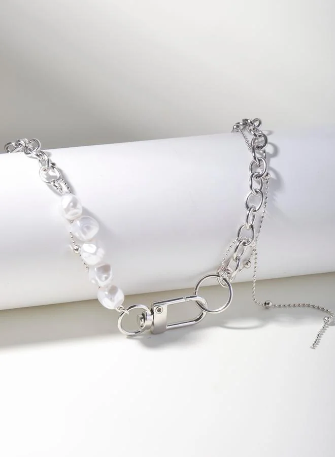 Take Two  Faux Pearl Link Chain Necklace for Women | Best Price UAE