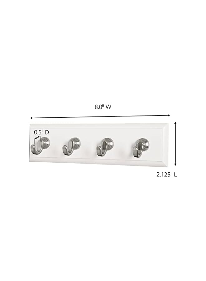 Command Command Quartz Key Rail White and Silver color , 1 rail and 6 strips/pack | Holds 900gr. | Organize | Decoration | No Tools | Holds Strongly | Damage-Free Hanging - Image 3