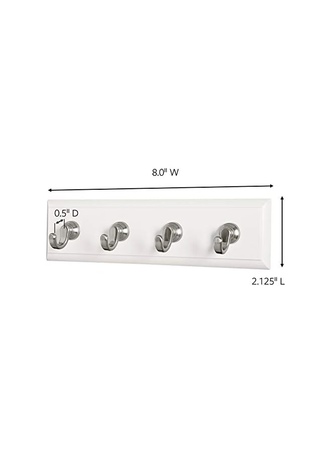 Command Command Quartz Key Rail White and Silver color , 1 rail and 6 strips/pack | Holds 900gr. | Organize | Decoration | No Tools | Holds Strongly | Damage-Free Hanging - Image 4