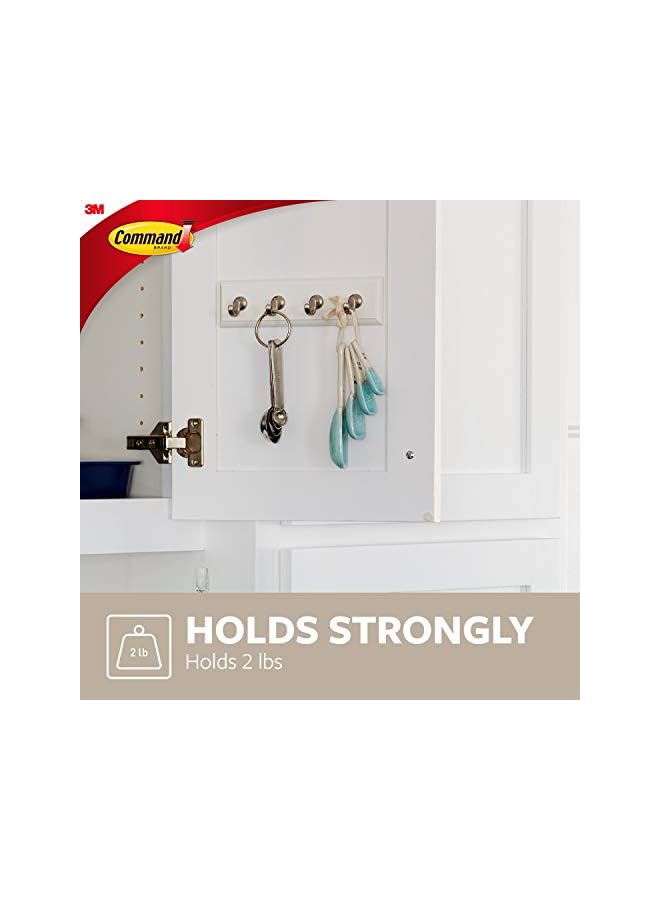 Command Command Quartz Key Rail White and Silver color , 1 rail and 6 strips/pack | Holds 900gr. | Organize | Decoration | No Tools | Holds Strongly | Damage-Free Hanging - Image 5