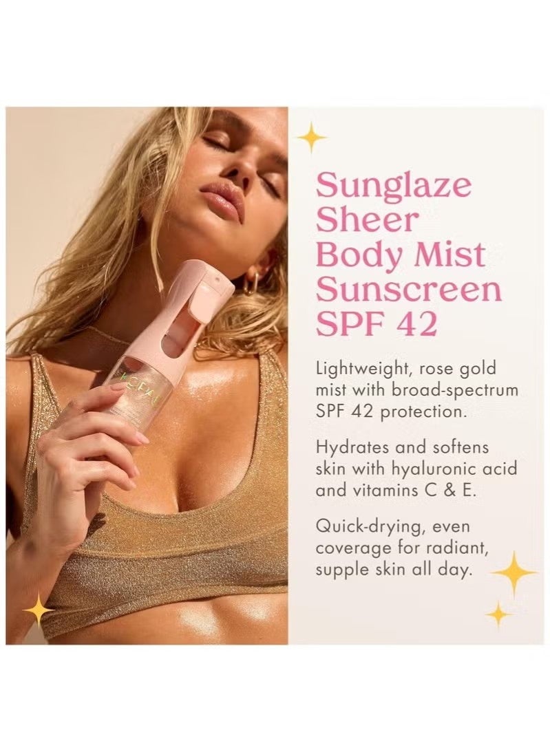 Kopari Rose Gold Sunglaze Sheer Body Mist Sunscreen SPF 42, Infused with Shimmering Body Oil, Hydrating Mist, Hydrates, Brightens, Makeup Friendly, Gives Skin a Glowy Finish, Lightweight - Image 5