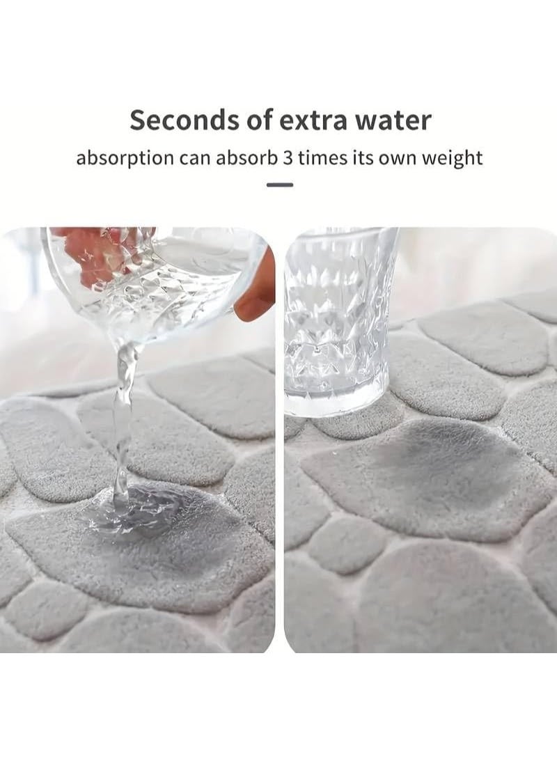 Luxury non-slip bath mat – Soft, modern design keeps your feet warm and comfortable after every shower. Highly absorbent and easy to clean for a stylish and refreshing bathroom look. 4222 (1 piece) Gray - Image 4
