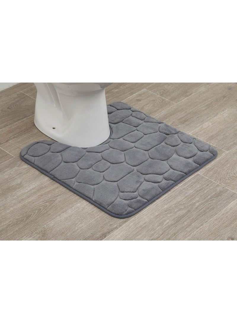 Luxury non-slip bath mat – Soft, modern design keeps your feet warm and comfortable after every shower. Highly absorbent and easy to clean for a stylish and refreshing bathroom look. 4222 (1 piece) Gray - Image 5