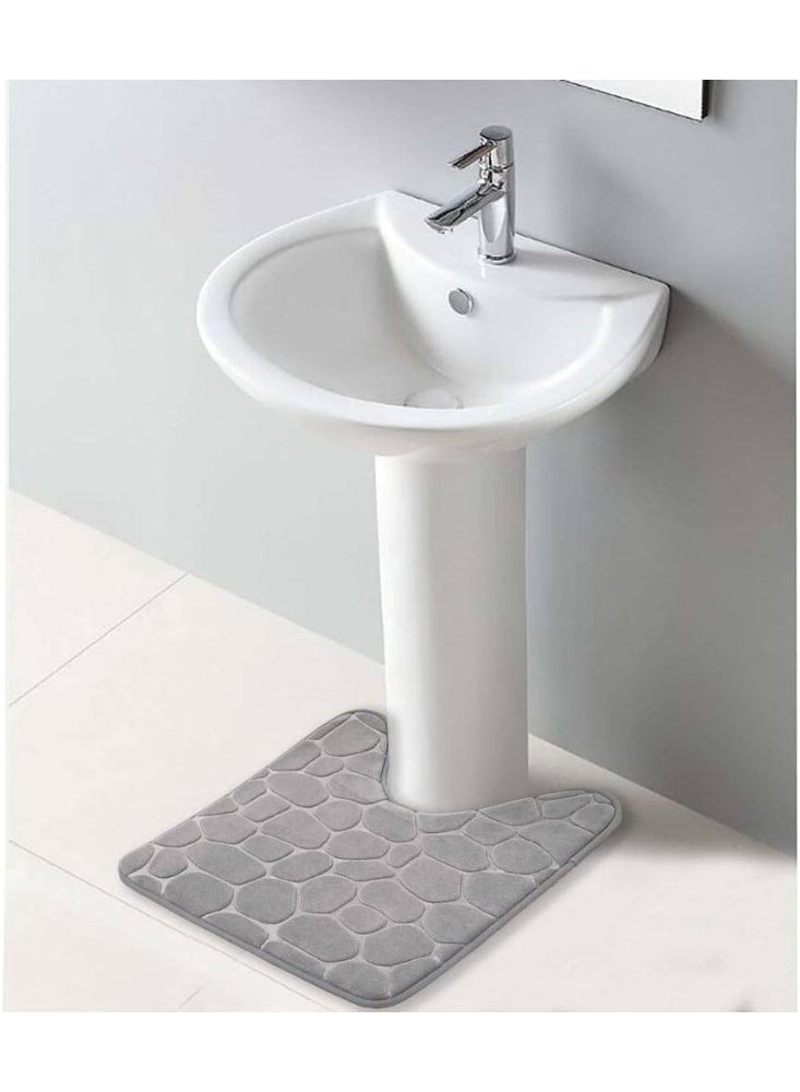 Luxury non-slip bath mat – Soft, modern design keeps your feet warm and comfortable after every shower. Highly absorbent and easy to clean for a stylish and refreshing bathroom look. 4222 (1 piece) Gray - Image 3