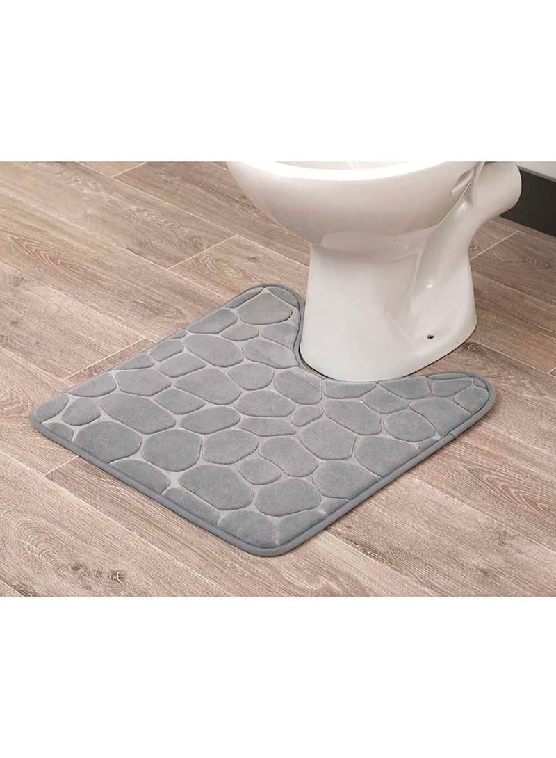 Luxury non-slip bath mat – Soft, modern design keeps your feet warm and comfortable after every shower. Highly absorbent and easy to clean for a stylish and refreshing bathroom look. 4222 (1 piece) Gray - Image 1