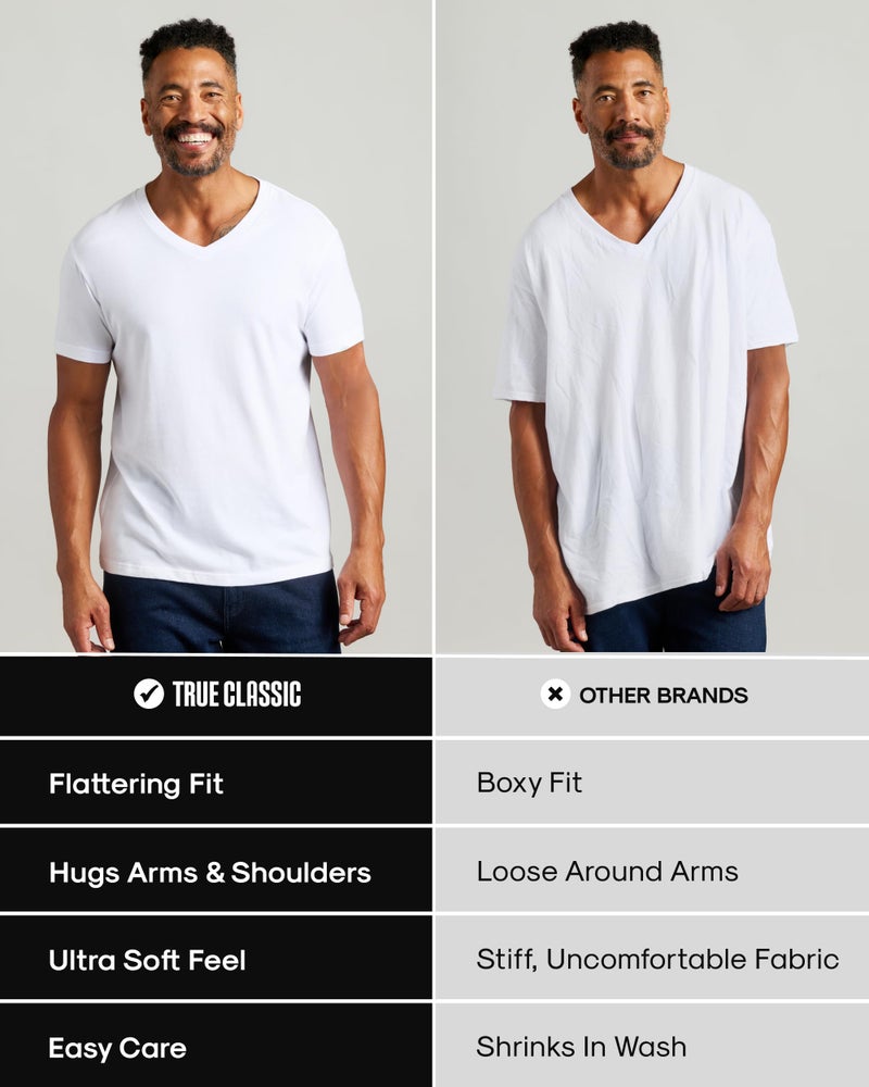 True Classic Mens V Neck T Shirts – Cotton V Neck T Shirts for Men, V-Neck Mens T-Shirts and Undershirts for Men Pack/Singles, Pack of 1, Heather Grey, L - Image 5