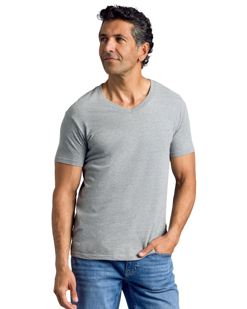 True Classic Mens V Neck T Shirts – Cotton V Neck T Shirts for Men, V-Neck Mens T-Shirts and Undershirts for Men Pack/Singles, Pack of 1, Heather Grey, L - Image 1