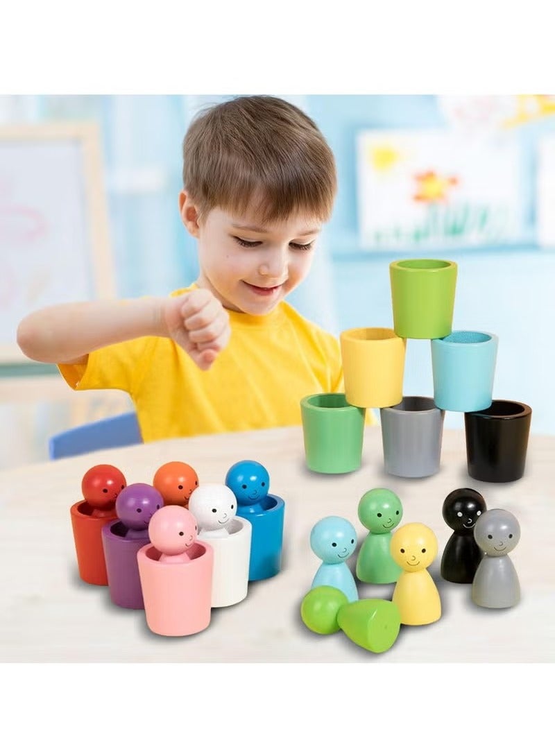 Unewshi 12 Gnomes Colour Sorting Toys, Toddler Montessori Toys for 3+ Year Olds, Baby Dolls Wooden Games, Preschool Color Matching Toy for Learning Colour Sorting and Counting - Image 5