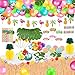 Fighting to Achieve 165PCS Hawaiian Luau Party Decoration Tropical Beach Party Decorations with Balloons Aloha Party Decor Summer Pool Party Supplies with Hawaii Table Skirt - Image 3