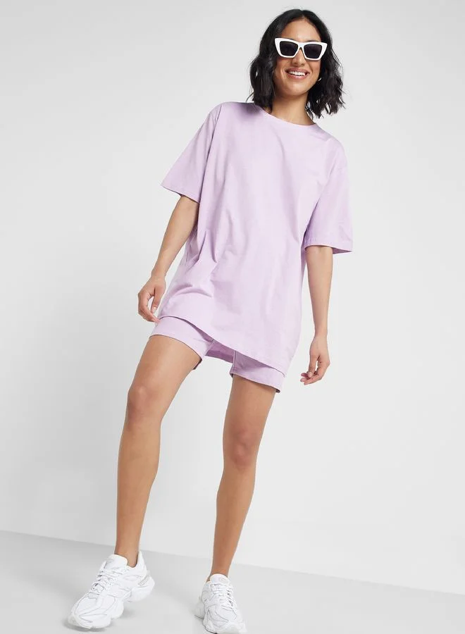Ginger Basics Oversized T-Shirt Cycling Shorts Set