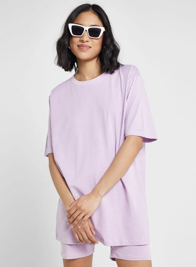 Ginger Basics Oversized T-Shirt Cycling Shorts Set