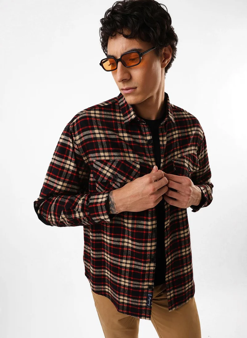 دينيس لينغو قميص رجالي بيج قطن % كاجوال بأزرار بقصة مريحة